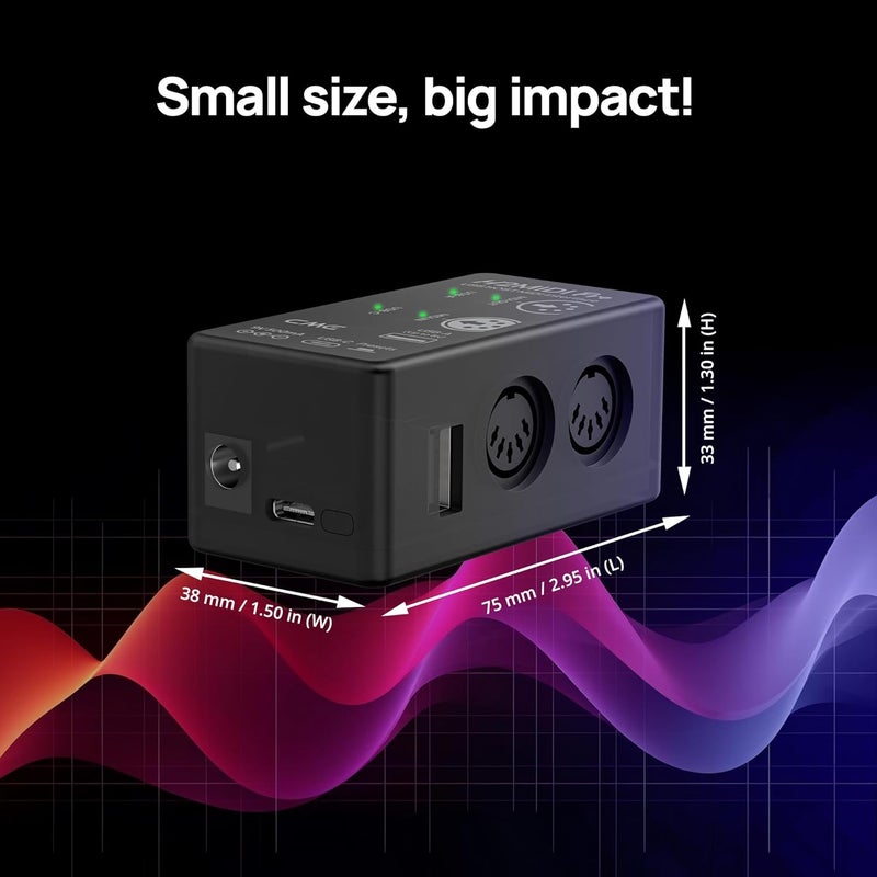 C M E H2MIDI Pro – Advanced USB Host MIDI Interface with Router, Filter, Mapper, Future-Proof 32-Bit Processor, Dual Power Mode – Minimal Size, Maximum Features for Guitarists & Producer - Image 5